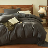 Popxstar  Pure cotton three-layer yarn bed four-piece set cotton bedding simple quilt cover bed sheet three-piece bed hat