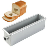 Popxstar Long Cake Baking Pan Non-Stick Flowing Heart Cake Mold Aluminium Alloy Square Bread Loaf Pan With Center Tube DIY Baking Tools