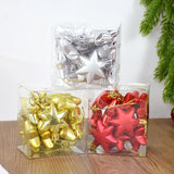 Popxstar 12Pcs Gold Star Christmas Tree Ornaments Ball Xmas Tree Hanging Pendant Christmas Decoration For Home Navidad New Year Gift