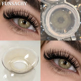 Popxstar  New Contact Lenses Natural Brown Eye Makeup Contacts Grey Color Lens Korean Softlens Yearly Cosmetics for Women