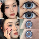 2PCS Color Contact Lenses With diopters Korean Lens Health & beauty Pupil Large Diameter Milk Treasure Bead Free Delivery