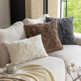 Popxstar  Solid color Shu cotton lint sofa throw pillow Modern simple living room sofa pillow Model room decorative bedside cushion