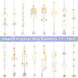 Popxstar  16 pcs Crystal Suncatcher, Colorful Suncatchers Sun Catchers Indoor Window Hanging Ornaments for Home Garden Ceiling Christmas
