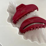 Popxstar Korean Women Large Red Bright Color Acetate Hair Claws Barrettes Hairpins Ponytail Hair Clips Girls Hair Accessories Shark Clip