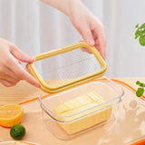 Durable Plastic Butter Keeper with Sealing Lid Anti-Scratch Butter Slicing Box Hand Press Butter Box Household