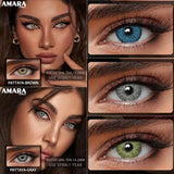 Popxstar  1 pair Colored Contact Lenses Natural Look Green Lenses Gray Contact color Lenses Beauty Pupil Eye Cosmetics Yearly Use
