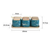 Popxstar  Creative Nordic Style Marble Pattern Ceramic Kitchen Seasoning Tank Set Wooden Cover Salt Shaker Spice Jar Kitchen Accessories
