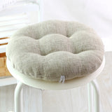 Solid color round Seat cushion thick linen-cotton chair stool cushion Four Seasons winter home kindergarten school student