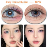 Popxstar  10Pcs Daily Natural Contact Lenses Disposable with Myopia Correction Glasses Student Myopia Colored Lenses Fast Shipping