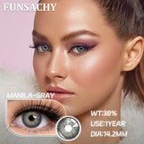 Popxstar  1pair New Blue Lenses Colored Green Contact Lenses for Eyes Brown Eyes Soft Contacts Lens Yearly Gray Lens Green Pupils