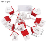 Popxstar Christmas Wooden House LED String Light Xmas Tree Hanging Ornament Christmas Decoration For Home Kids New Year Gift Navidad