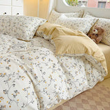 Comforter Botanical Flowers Garden Ultra Soft & Breathable 100%Nature Cotton Bedding Sets With Flat/Fitted Sheet 2 Pillowcases