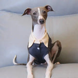 Summer Faux Two Piece Collar Pet Sleeveless Tank Top Lightweight Dog Vest For Italian Greyhound Whippet Bedlington