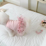 Cute Pet Dog Dress Cherry Strawberry Print Dog Clothes Suspender Skirt Chihuahua French Bulldog Cat Clothing Girls Dog Costume