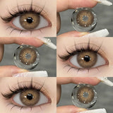 Popxstar  1 Pair 0~-6.00 degree Myopia Lenses Colored Contact Lenses with Prescription Lenses with Degree Green Lenses blue lenses