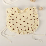 Popxstar 100% Cotton 4-Layer Gauze Retro Lace Ruffle Vest Bib For Boys And Girls Baby Bib Waterproof Baby Bib Baby Vest Bib