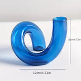 Popxstar  Modern Creative Irregular Shaped Glass Vase Transparent Centerpiece for Dining Living Room Decor Nordic Glass Flower Vase