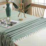 Popxstar Cotton Fabric Tablecloth Tassels Stitching Washable Table Cloth for Wedding Party Dining Banquet Decoratio Christmas Table Cover