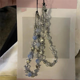 Popxstar Hanging Ornament Hanging Rope Diy Mobile Phone Chain Bead Pendant Camera CCD Star Short Phone Case Accessory