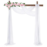 Popxstar Chiffon Champagne Beige Wedding Arch Draping for Ceremony Reception Decora Sheer Fabric Curtains for Party Stage Bridal Shower