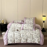 Popxstar  Soft Bedding Set Princess Style Duvet Cover with Bed Sheet Pillowcase Bedclothes Bedspread Pillowcases Comforter Sets ﻿