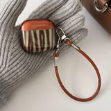 Popxstar  brown stripes clear TPU shockproof protection cover case for airpdos 1 2 3 4 pro 2 wireless bluetooth earphone charge box shell