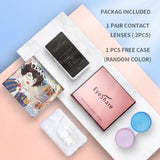 Popxstar Myopia Lenses 1 Pair Colored Contact Lenses with Degree Natural Eye Contacts Brown Lenses Gray Pupils Yearly Disposable