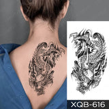 Popxstar Waterproof Temporary Tattoo Sticker Japanese Phoenix Flame Flash Tatto Feather Totem Body Art Arm Leg Waist Fake Tatoo Men Women