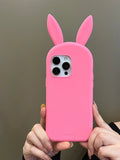 Popxstar  Cute 3D Bunny Rabbit Ear Silicone Phone Case for IPhone 13 14 15 16 Pro Max Japan Ins Funny Cartoon Shockproof Back Cover Case