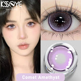 Popxstar  2Pcs Best Selling Color Contacts Lenses Myopia Degree -0.00 to -8.00 Purple Series Soft Lens Contact Lenses with Natural