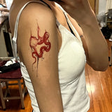 Punk Red Heart Snake Temporary Tattoos for Women Arm Waterproof Tatoo Sexy Fake Tattoo Stickers Cheap Goods Y2K Tatto Sticker