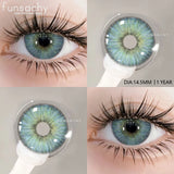 Popxstar  1 pair Colorcon Contact Lenses for Eyes Black Lenses Beautiful Cosmetic Pupil Blue Lenses Big Eyes Contacts Lens Yearly