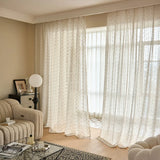 Popxstar 1 Panel Rural Style Living Room, Bedroom, Natural Flaxseed Bean Curtains, Semi Transparent Gauze Curtains