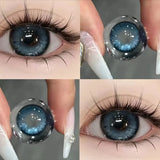 Popxstar 2pcs/Pair Graduation Color Contact Lenses Myopia Green Purple brown Yearly Colored Lens Natural Dioptric Eye with shimmer