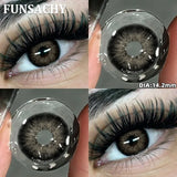 1 Pair Yearly New Korean Natural Lenses Color Contact Lenses Eyes Black Beautiful Pupil Brown Eye Contacts Cosmetic Len