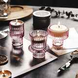 Popxstar Nordic Tealight Holder Candlestick Candles Holders Table Candle Stand Romantic Candlestick Home Decoration Crystal Glass