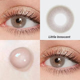 Popxstar 1 Pair 14mm Colored Contact Lenses For Eyes Fashion Natural Brown Lenses Small Beautiful Pupil with Myopia Degree Yearly Use