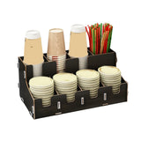 Multi-Cell Disposable Paper Cup Storage Shelf Space Saving Large Capacity Paper Cup Dispenser Durable Cup Straw Storage Rack
