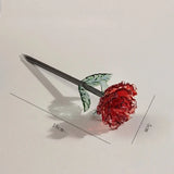 Popxstar  Glaze Rose Flower Eternal Flower Rose Desktop Glass Handicrafts Ornaments Simulation Glass Vase Flower Wedding Valentine's Gifts