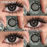 Popxstar  2pcs Black Series Color Contact Lenses Natural Gray Eye Lens Beautiful Pupils Yearly Fashion Brown Softlens Cosmetics