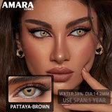 Popxstar  1 pair Colored Contact Lenses Natural Look Green Lenses Gray Contact color Lenses Beauty Pupil Eye Cosmetics Yearly Use