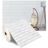 Popxstar 70cmx1/5/10m 3D Foam Self-Adhesive Wallpaper Waterproof Brick Wall Stickers Living Room Bedroom Wall Stickers Home Decoration