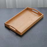 Popxstar  Solid Color Wooden Rectangular Dinner Plate Western Food Rectangular Square Snack Dessert Serving Tray Restaurant Bar Household