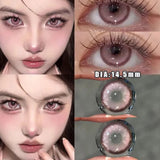 Soft Contact Lenses Pink Lenses Purple Eye Diameter 14.5mm sclera pupils Grey Lens Myopia Degree Beautiful Pupil