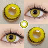Popxstar  2PCS(1 Pair) Myopia With Diopter Colorful Cosplay Contact Lenses For Eyes Yellow Blue Red Green Halloween Lenses Yearly