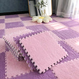 Popxstar 20Pcs Soft Plush Baby Play Mat for Winter Crawling, Interlocking Foam Tiles Rug for Kids Room and Living Room 30x30cm