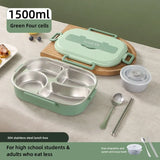 Popxstar  Portable Lunch Box for Kids Students Stainless Steel Thermal Lunchbox with Spoons and Chopsticks Food Container Bento Box