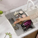 Silicone Kitchen Storage Rack Heat resistant Space Saving Sink Drainer Mat with Pocket Folding Makeup Drainer Rack Bathroom