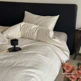 Luxury Premium 100% Cotton High Thread Count Jacquard 4 Piece Bedding Set Fitted Sheet Flat Sheet Duvet Cover