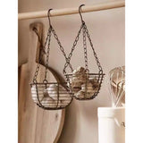 Retro metal ironwork storage basket vegetable fruit snack hanging basket kitchen balcony household Small item storage